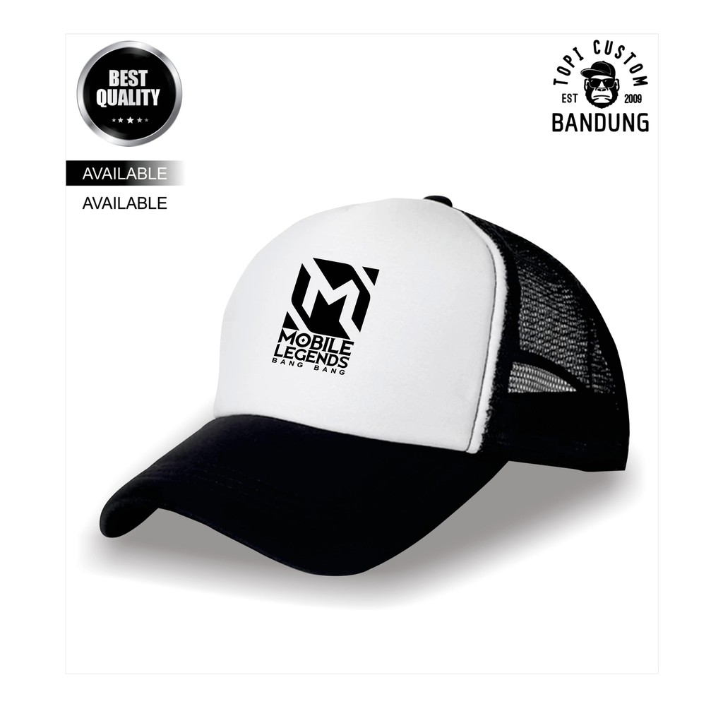 Topi Trucker Mobile Legend Pria Wanita Topi Jaring Jala Mobile Legend Trucker Cap Bisa Tulis Nama Bisa COD Gratis Masker Original High Premium Qualit