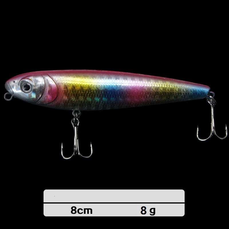 Shengyao 1Pcs Luminous Pencil Minnow Umpan Pancing 8cm 8g Swimbait Fishing Lure Ikan Bass Wobbler Kail Memancing Tackle