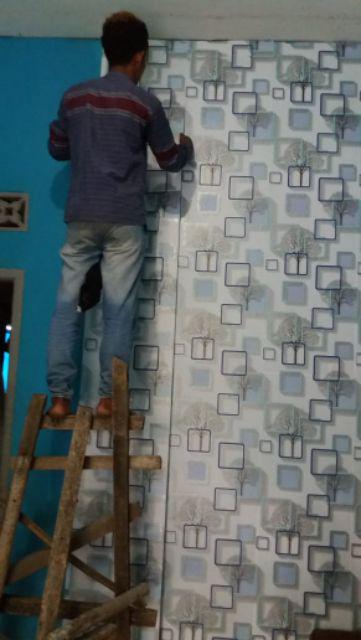 Wallpaper Dinding Motif Salur Lengkap Ukuran 45 Cm X 10 M