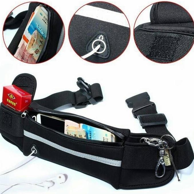 Tas Pinggang Lari Jogging Olahraga Pria Wanita Bahan Elastis
