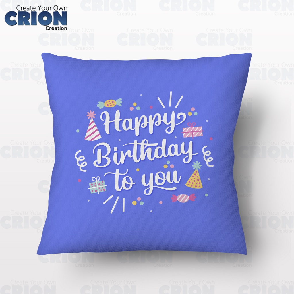 Bantal Happy Birthday - Bisa custom Nama - souvenir/kado - By Crion