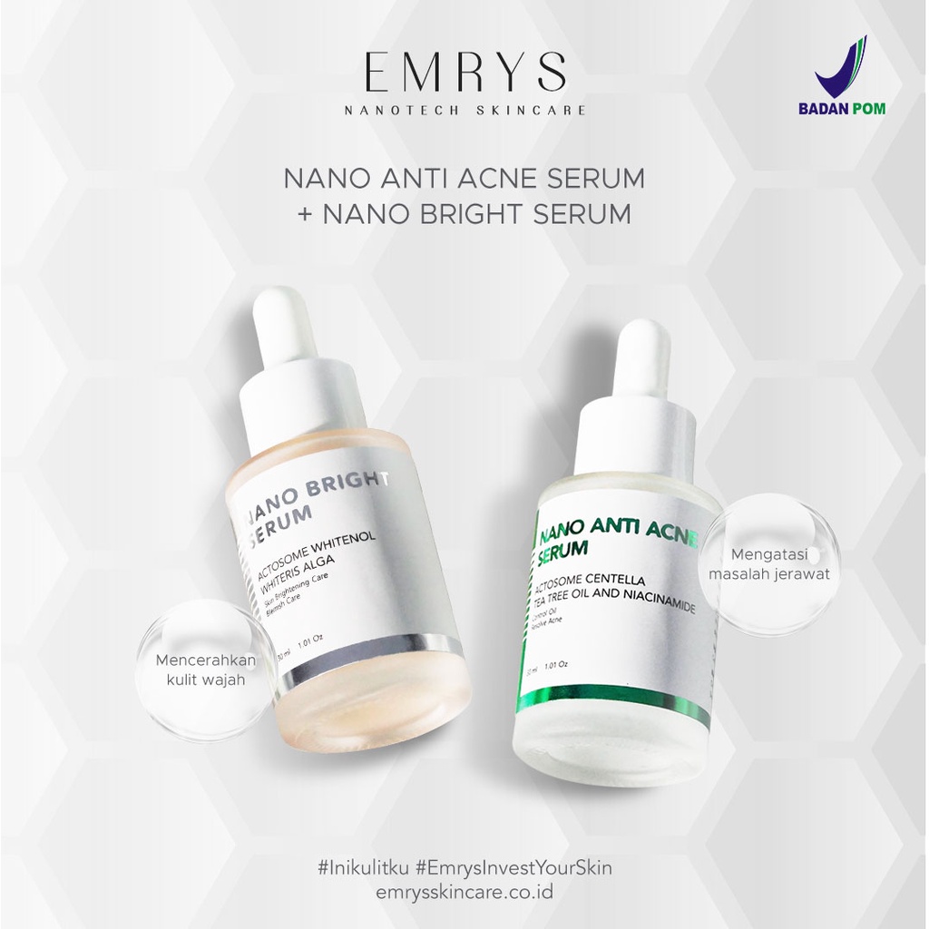 EXCLUSIVE BUNDLE NANO BRIGHTENING SERUM NANO ANTI ACNE SERUM EMRYS SKINCARE