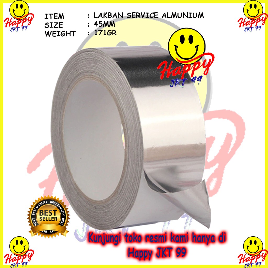 [ HAPPY JKT 99 ] LAKBAN ALUMUNIUM ALUMINIUM FOIL TAPE 4.5CM X 18METER (ANTI PANAS SERVICE)