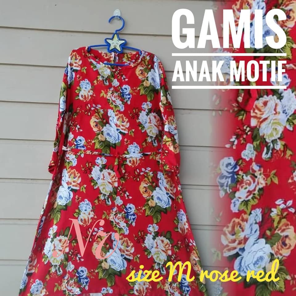 BAJU ANAK GAMIS MOTIF SAFEA UK M ( UMUR 3 - 5 TAHUN )