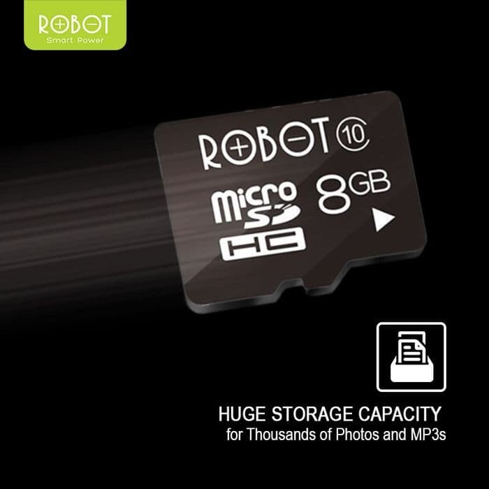 (NEW) ROBOT 8GB Memory Card Micro SD Class 10 Speed with Package (BY 88ACC)