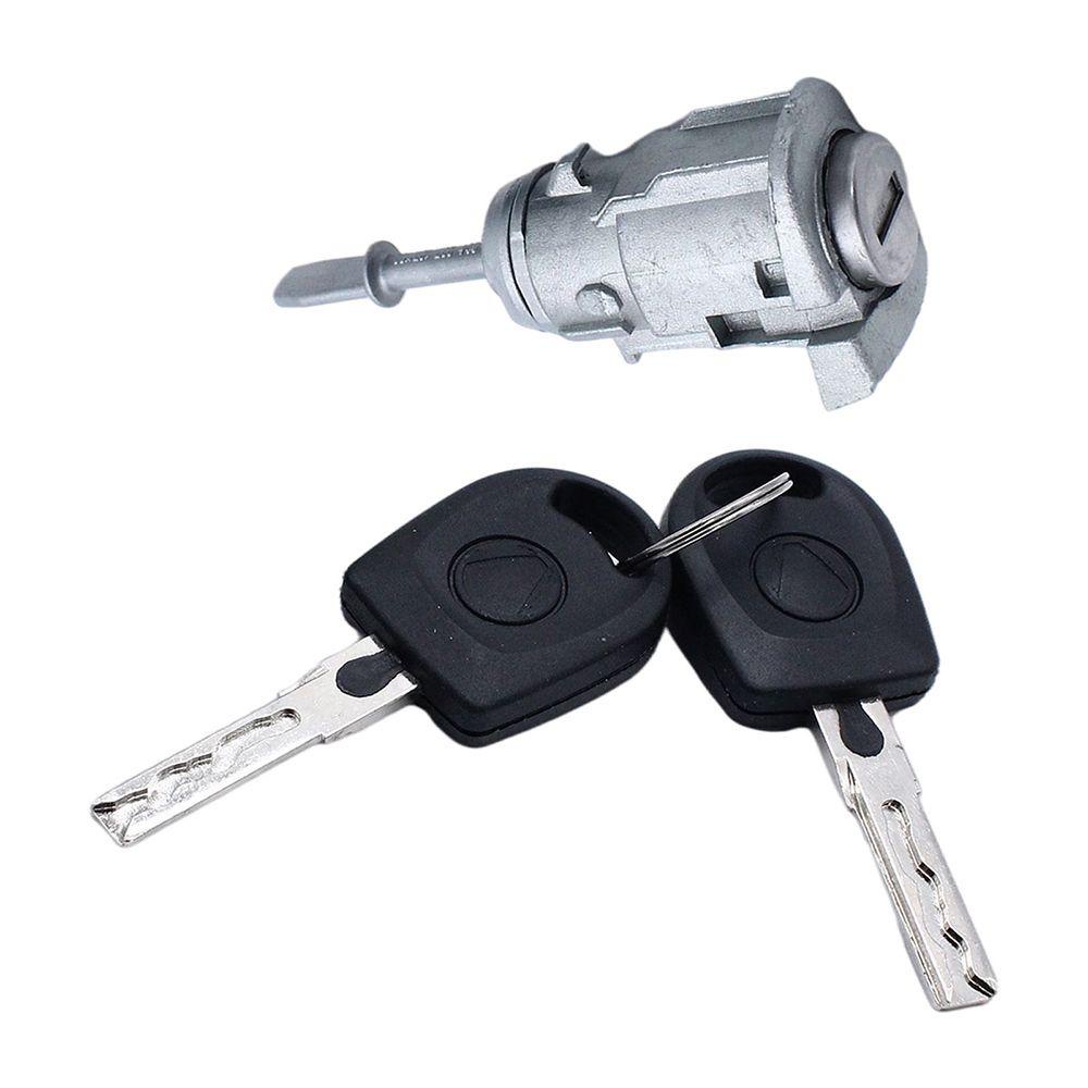 Populer Silinder Kunci Pintu Kiri Mobil Dengan Kunci Part Mobil Auto Alat Pengaman Pintu Kendaraan Untuk 1997-2005 VW Polo