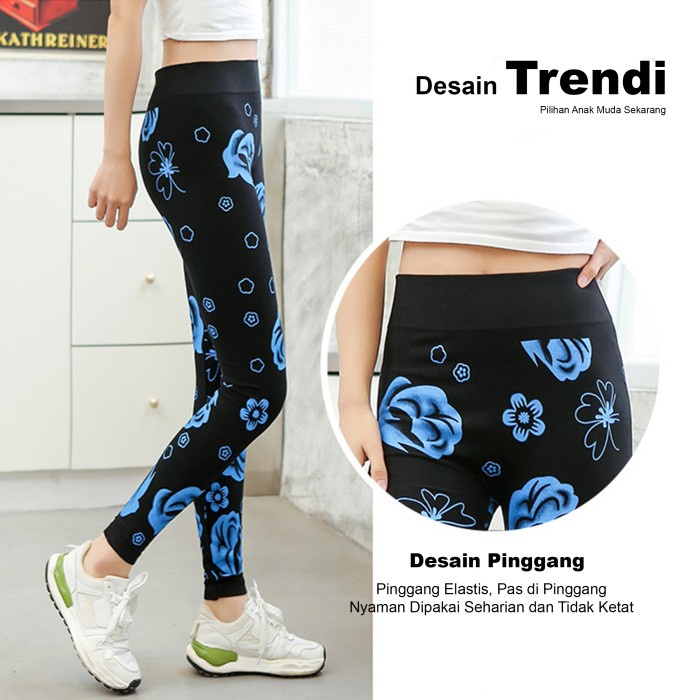 Celana Legging Wanita Panjang Motif Soft Spandex Allsize