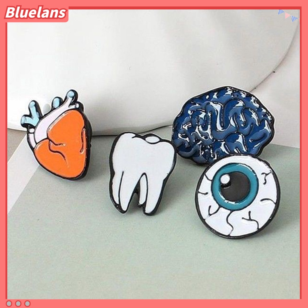 Bluelans Brooch Wear-resistant Multiple Uses Alloy Human Organs Pin Set