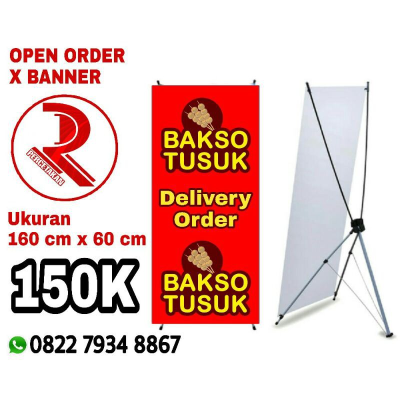 Jual CETAK X BANNER 160 X 60 CM (free Design Dan Rangka) | Shopee Indonesia