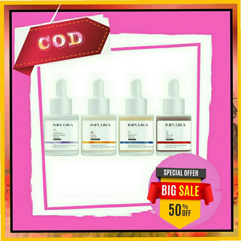 IMPLORA FACE SERUM PEMUTIH PENCERAH WAJAH MUKA CEWEK PEREMPUAN WANITA REMAJA DEWASA PEMBERSIH JERAWA