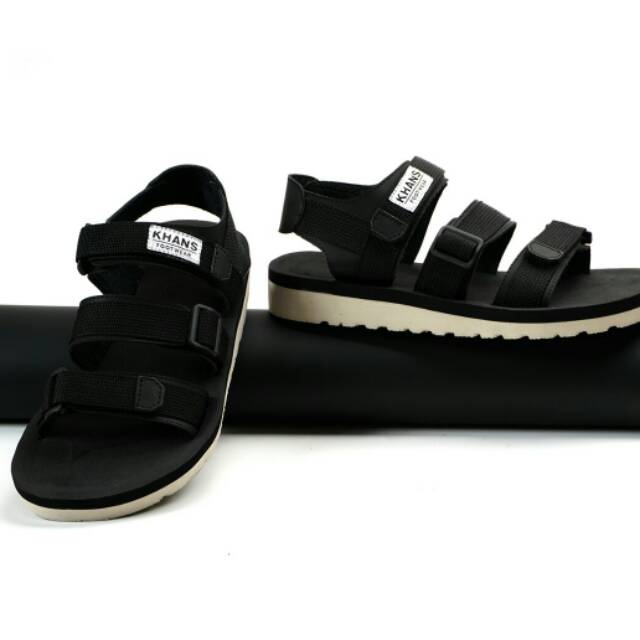  Sandal  pria  gunung casual shaquille black khansstore 