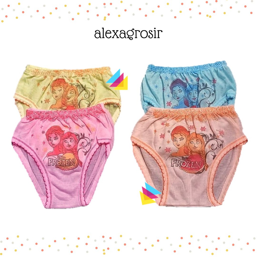 GROSIR 12 PCS Celana Dalam Anak 1-2 Tahun Ice Girl, alexa