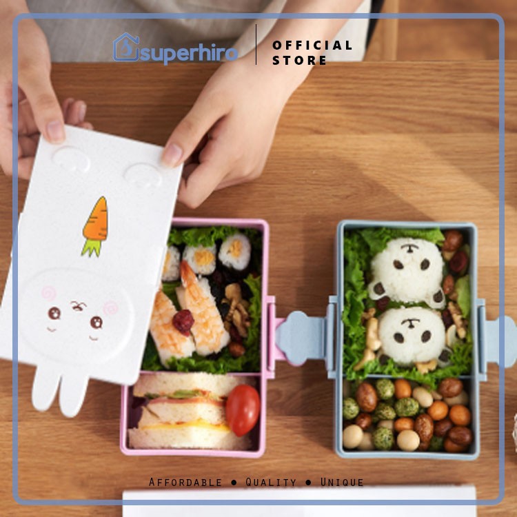 Kotak makan Set ANAK Lunch Box Bekal Snack Microwave Safe BPA Free