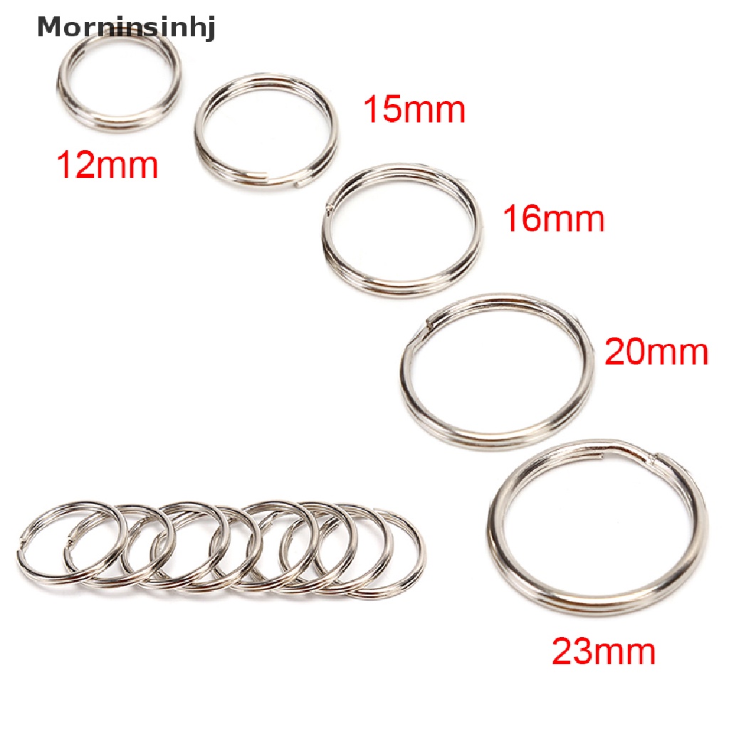 100pcs / lot Gantungan Kunci Split Ring Hoop Bahan Metal