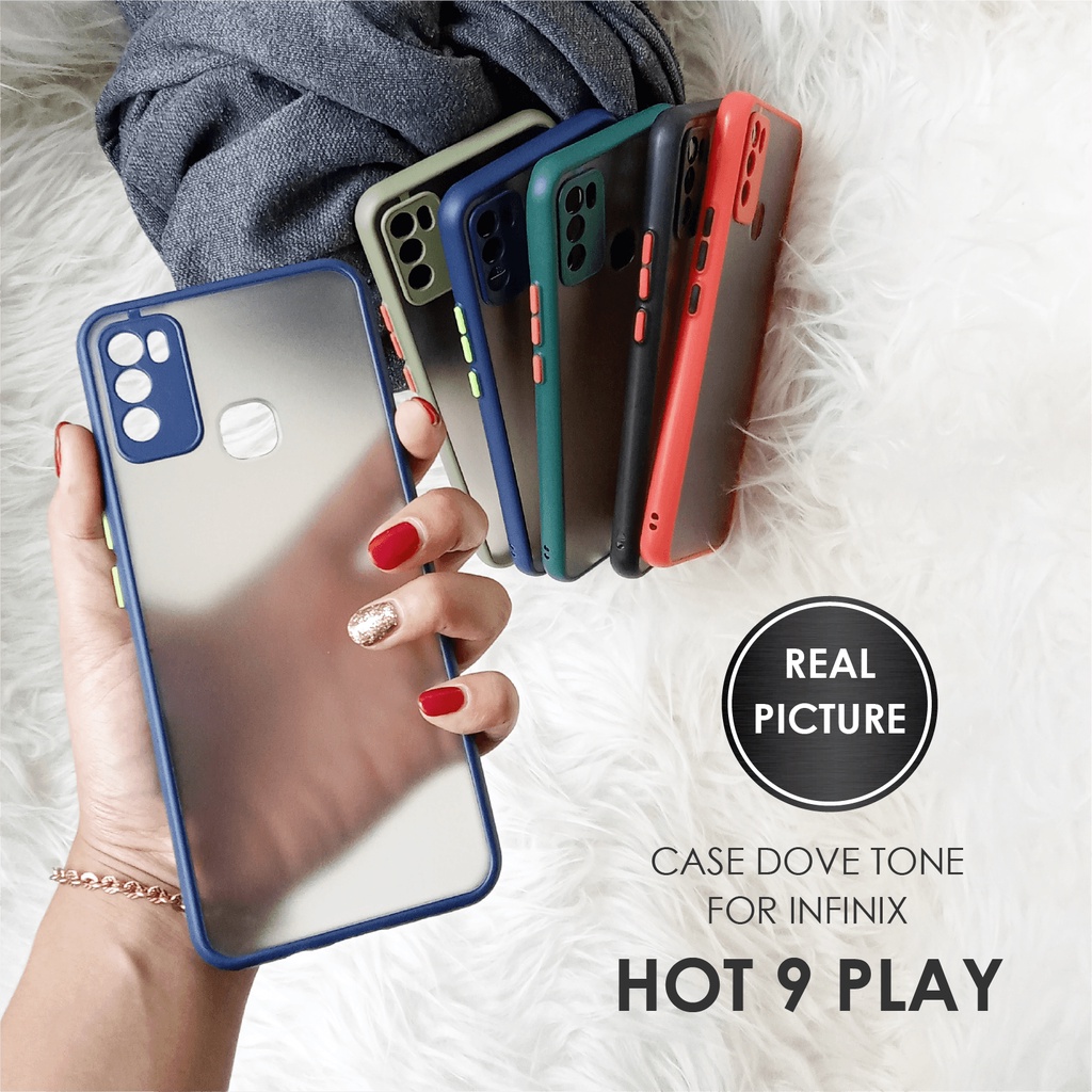 CASE HP INFINIX HOT 9 PLAY SOFTCASE DOVE MATTE PLUS PELINDUNG CAMERA