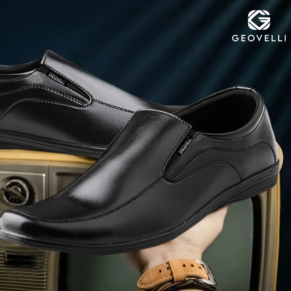 Geovelli Footwear - Sepatu Pantofel Formal Casual Kulit Asli Sepatu Kerja Kantor Sekolah Murah Asli