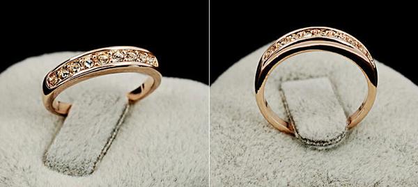 Tk Cincin Lapis Rose Gold 18k Hias Kristal Gaya Klasikelegan Untuk Pengantin Wanita