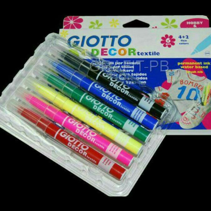

Giotto Decor Textile Isi 6/Spidol Khusus Permukaan Kain