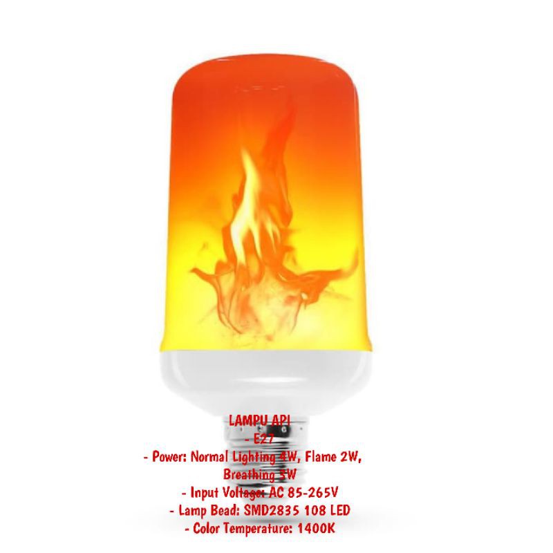 LAMPU LED API/ LED FLAME LIGHT/ LED FLAME EFFECT FIRE /E27