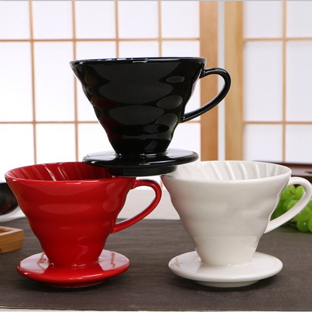 OneTwoCups Filter Penyaring Kopi V60 Glass Coffee Filter Dripper 1-2 Cups 1-4 cups - ZM00639 - Black