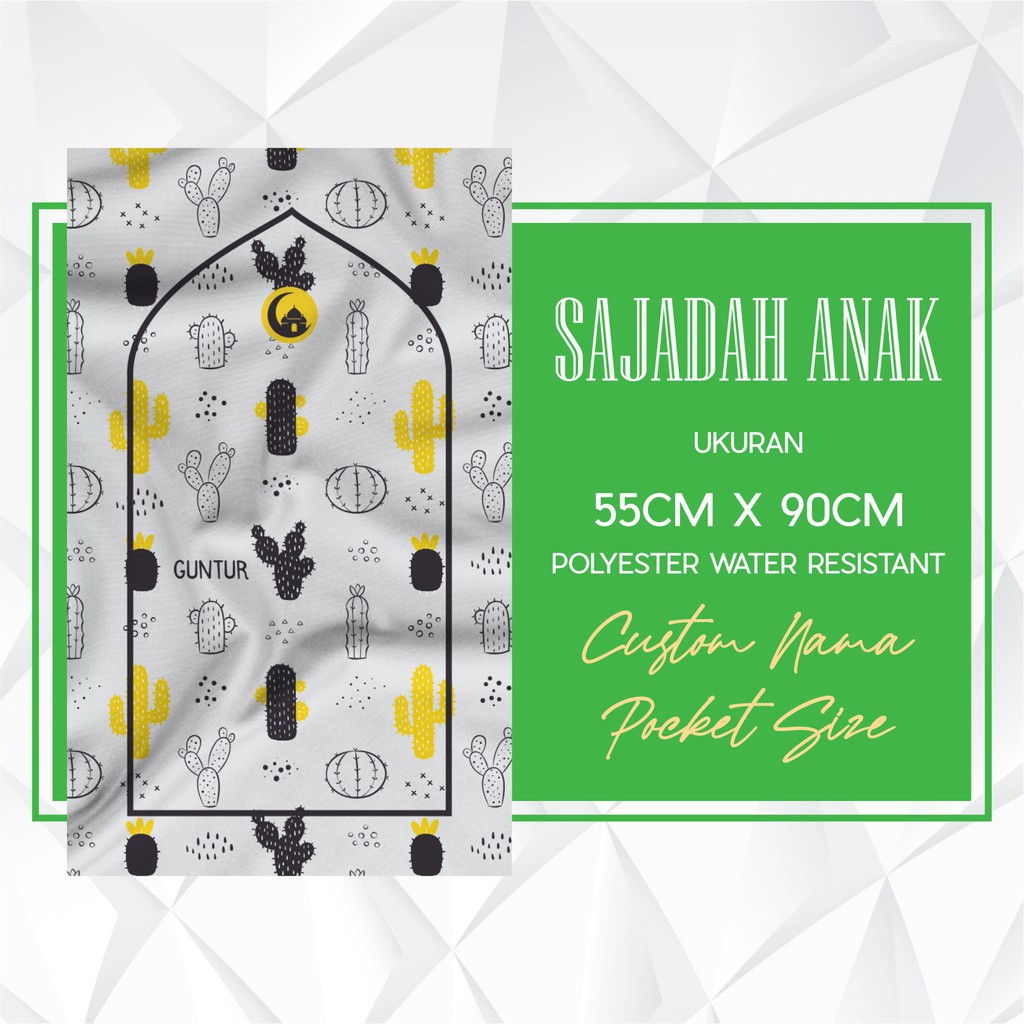 Sajadah Travel Anak Custom Nama - Cactus