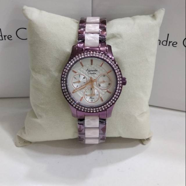 jam tangan wanita Alexandre Christie AC 2705 purple