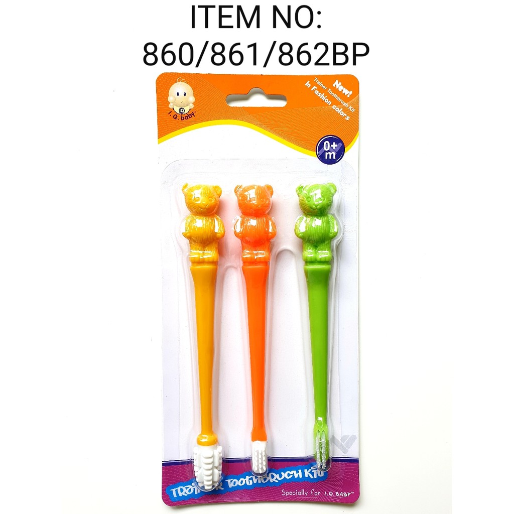 [TOMS] IQ BABY (1set isi 3pcs) Tooth Brush Trainer 3 Steps / Sikat Gigi Anak 3 Steps / Sikat Terapi Bicara Wicara Autis