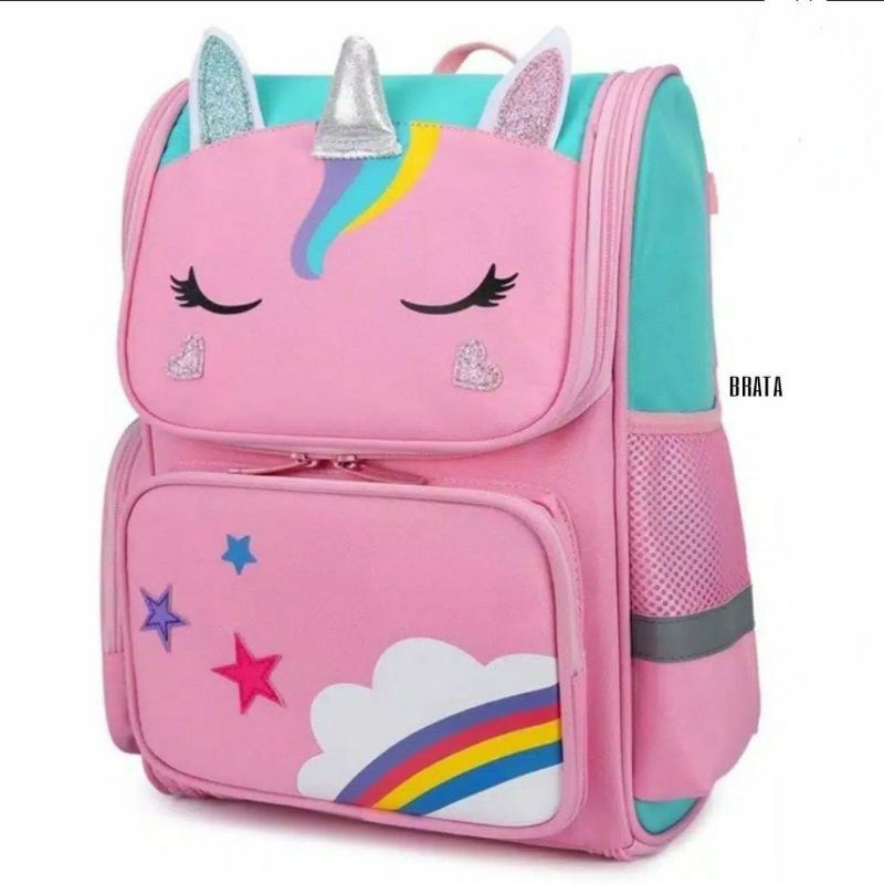 Tas ransel backpack karakter Unicorn/Batman ransel anak Sekolah Paud Tk SD perempuan/Laki laki Import