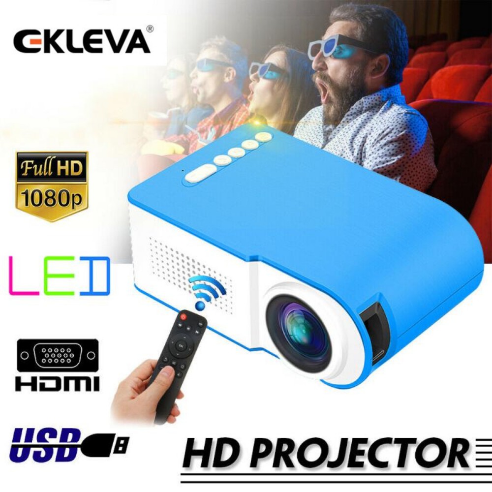 Ekleva Yg210 1080P Proyektor Mini HD Portabel Projector Home Theater Mendukung 1080P Baterai bawaan