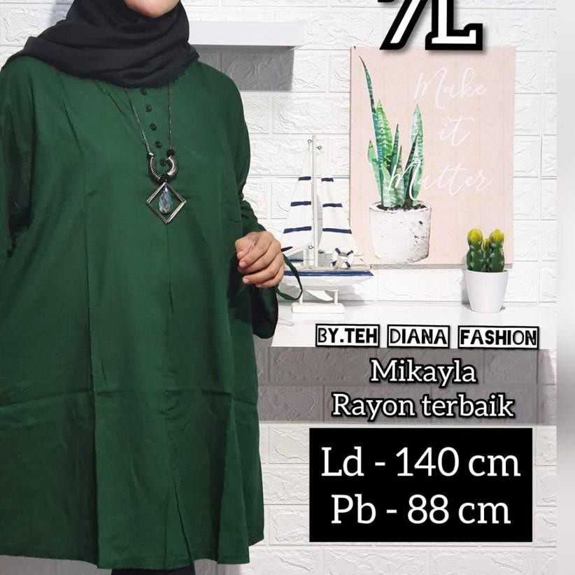 ❈ Baju Atasan Wanita Jumbo 7L / Blouse Wanita Jumbo / Atasan Wanita Mikayla Rayon ( LD= 140 Cm ) ♥