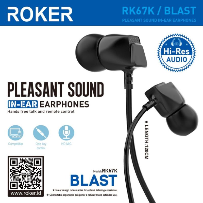 Handsfree / Earphone / Headset Roker BLAST RK67K