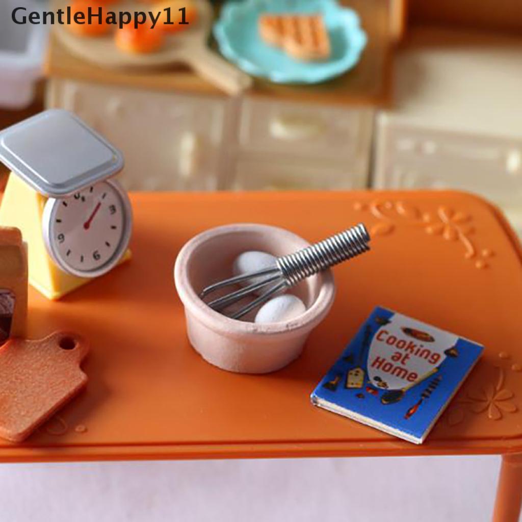 Gentlehappy Mainan Miniatur Mangkok + Pengocok Telur Skala 1: 12 Untuk Aksesoris Rumah Boneka