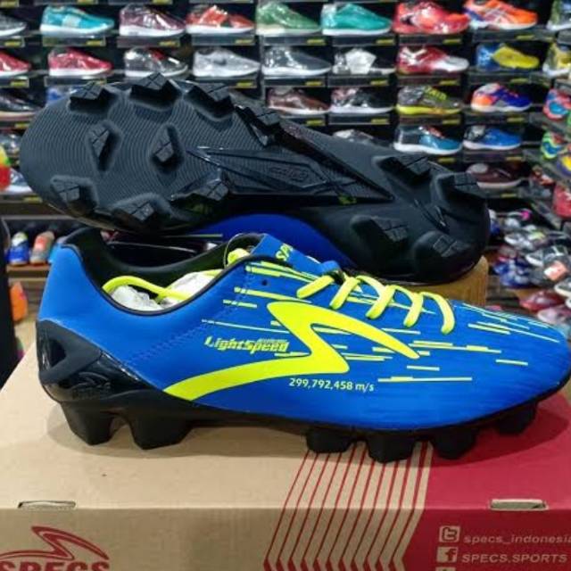 sepatu bola SPECS ACC LIGHT SPEED fg se blue/yellow