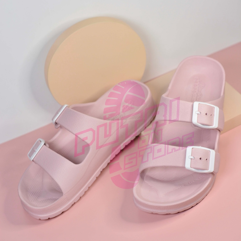 Sandal Selop Wanita gesper ban dua Kekinian Fashionable Model Dua Strap Terbaru Anti Slip NEW ERA 11024 | Sandal Wanita | sandal unisex | selop tren