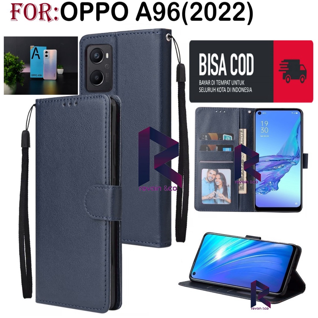 NEW OPPO A96 2022 FLIP WALLET LEATHER KULIT PREMIUM SARUNG BUKA TUTUP FLIP CASE OPPO A96 TERBARU