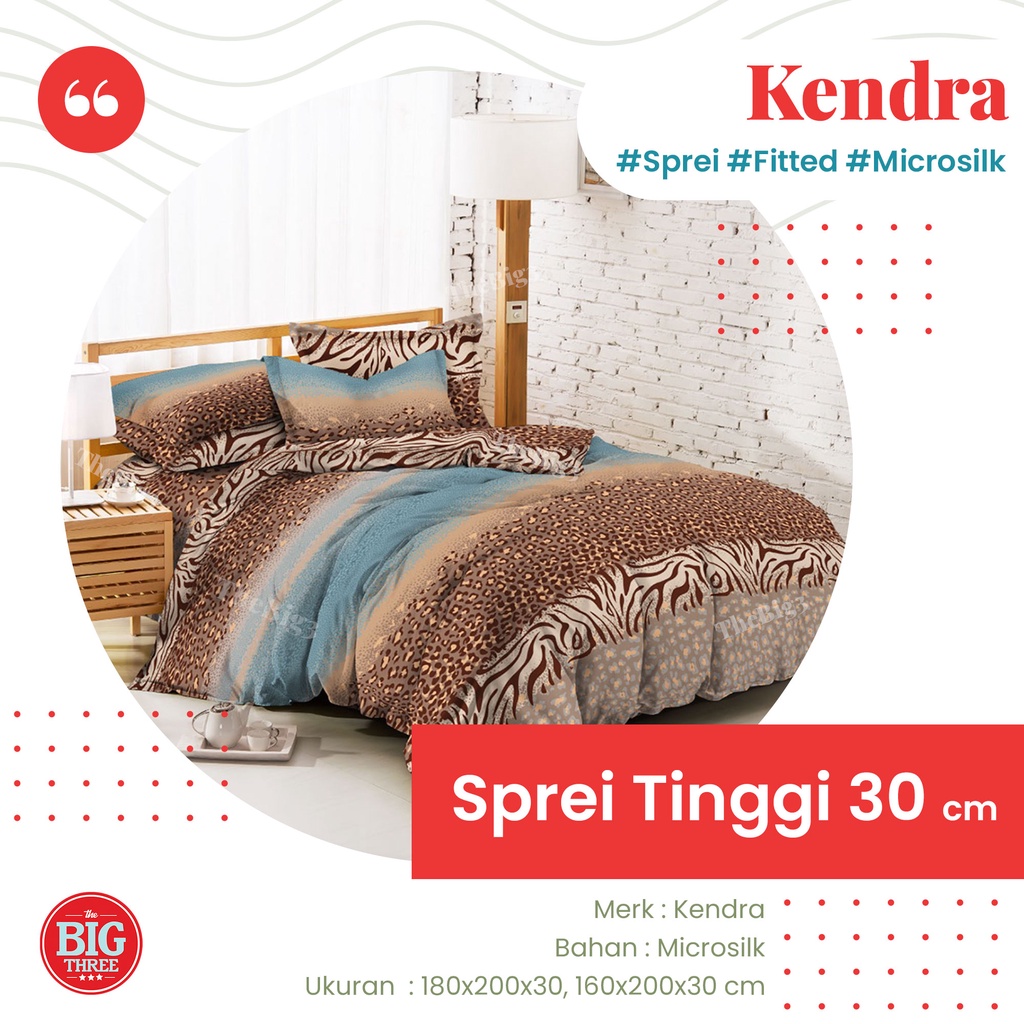 KENDRA Sprei Tinggi 30 cm 180x200 160x200 motif Blue Owls Cat Alley Forest Friend Nessa Sweet Dream Scarlet Cute Owl Green Grey Elsa Edenia Love Weekend Monstera Tropicana - King 180, 160 T30 SP