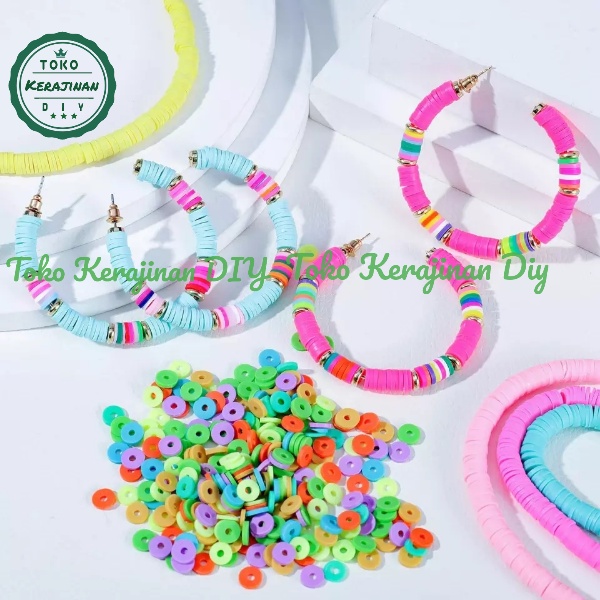 [250pcs] Manik Manik Polymer Clay Beads Spacer Mote Etnik Bahan Craft &amp; DIY