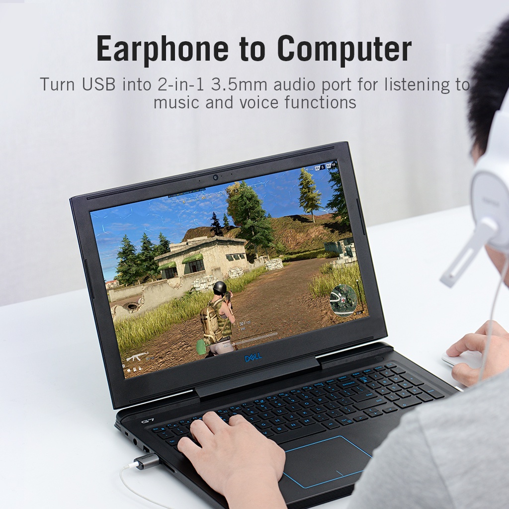 Vention Sound Card Eksternal Usb 2.0 2in1 Untuk Komputer / Speaker / Game Box