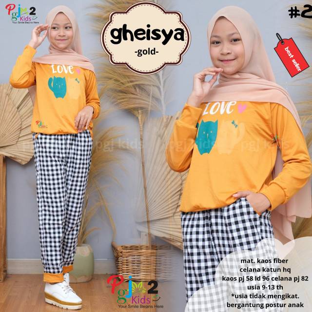 GHEISYA SET - SETELAN ANAK PEREMPUAN MUSLIMAH GAMIS SYARI ORIGINAL BY PGJ 2 (COD)