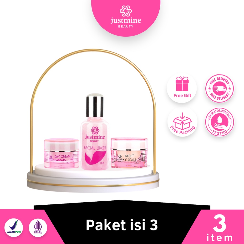 Justmine Beauty Skincare Paket isi 3 All Varian Series - Untuk Semua Jenis Kulit