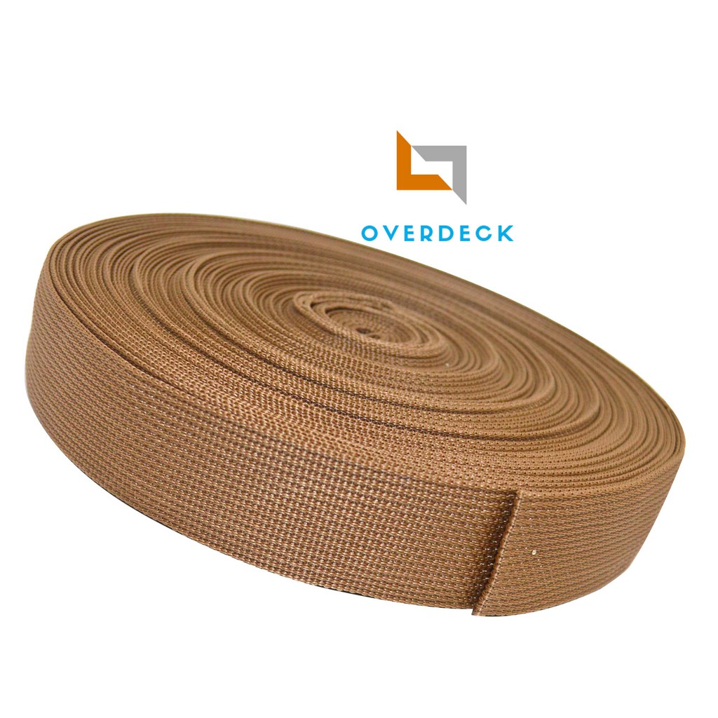 

5 METER TALI WEBBING TAS LT 3.8 CM TEBAL 1.30 MM BAHAN POLYPROPYLENE - LT 38 MOCCA