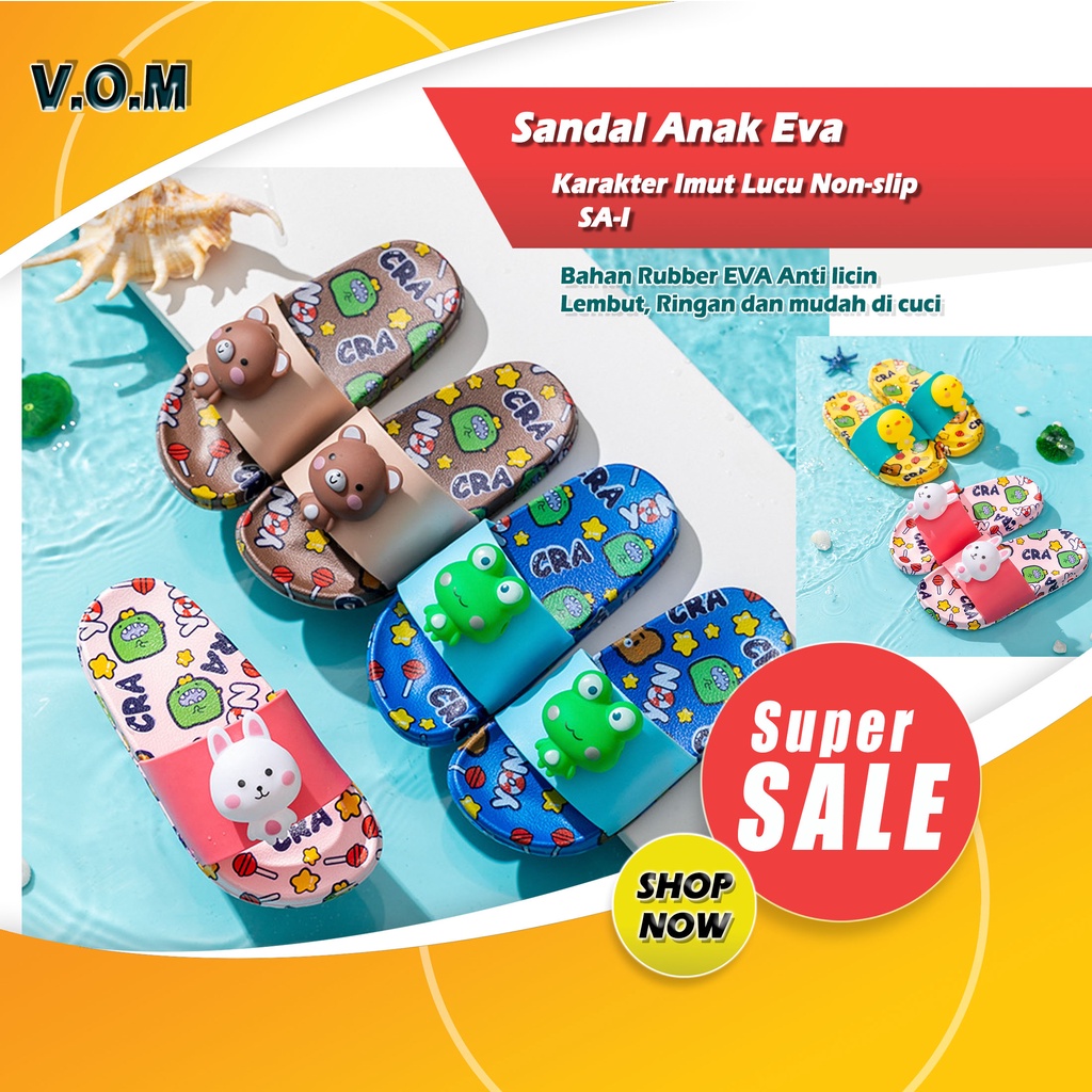 SA-I Sendal / Sandal Anak Eva Lembut Karakter Imut Lucu Non-slip 0796