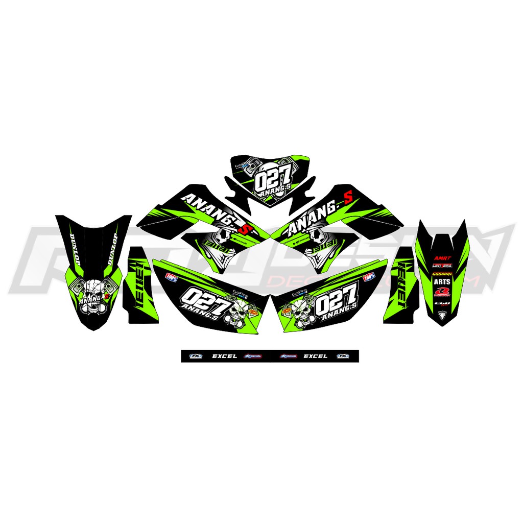 DECAL STICKER KLX 150 S/L 2009-2015 (009) DEKAL STIKER DTX DTRACKER LAMA 2010 2011 2012 2013 2014 HI