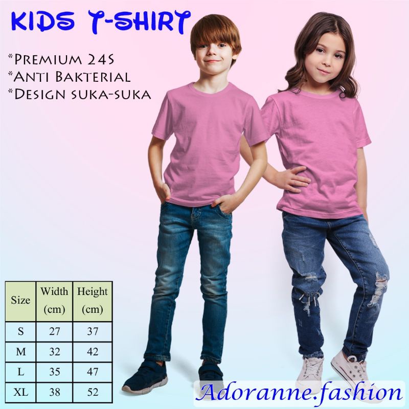 KAOS ANAK POLOS PREMIUM 24S ANTI BAKTERIAL/TUMBLR TEE KIDS/KIDS TSHIRT