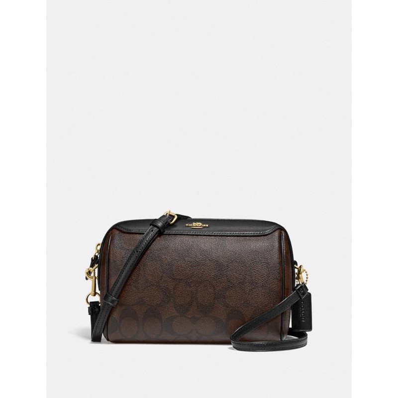 COC F77879 Bannett Crossbody In Signature Canvas - Black Brown