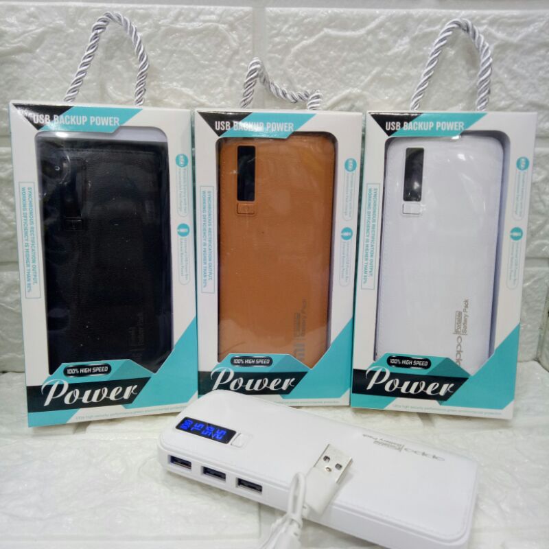 Powerbank 19800MAh 3 usb lampu led