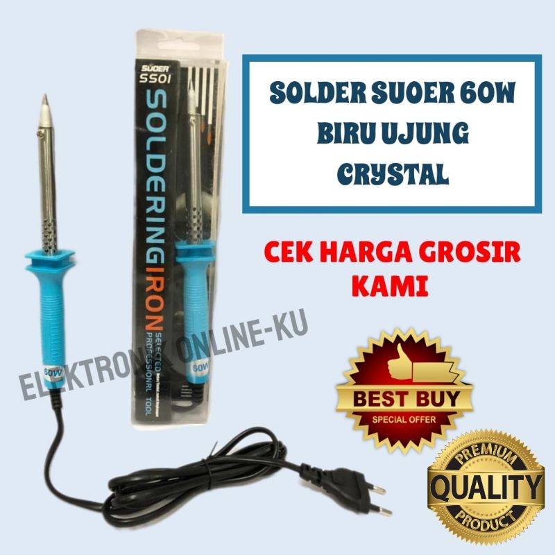 SOLDER SUOER 60W BIRU UJUNG CRYSTAL