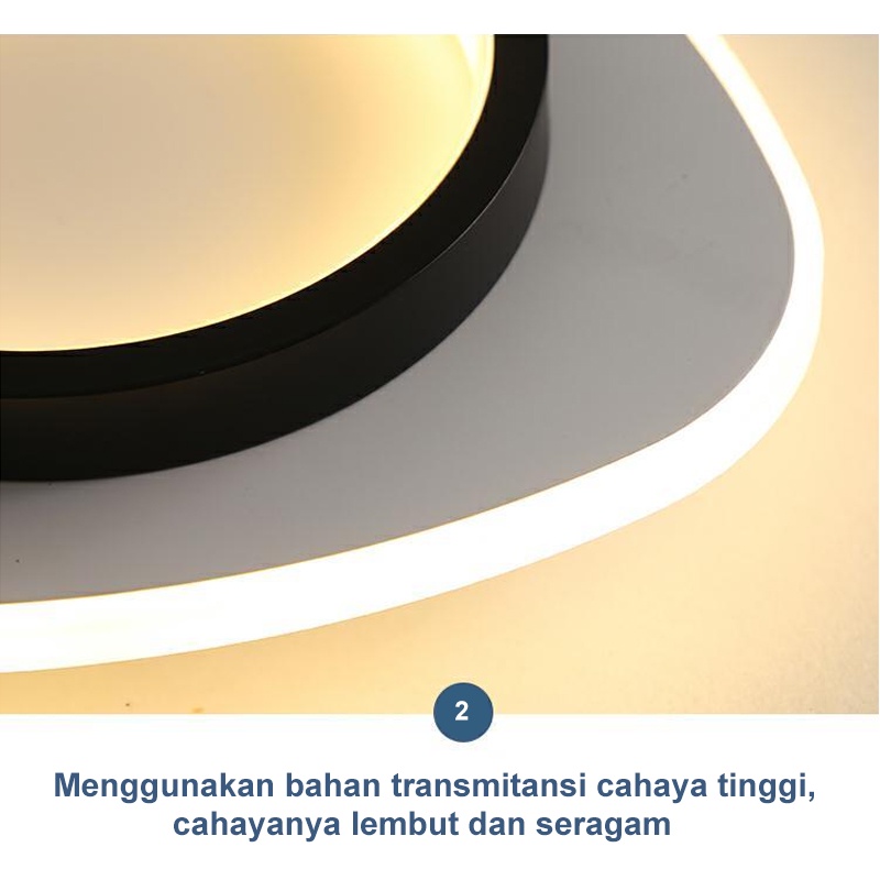 Golden LED Lampu Plafon 3 Warna Minimalis 22W