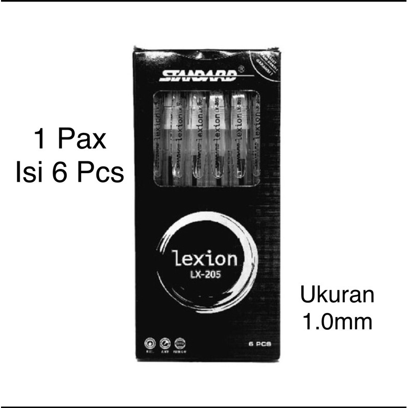 

6 Pcs Pen Standard Lexion 1.0mm LX-205