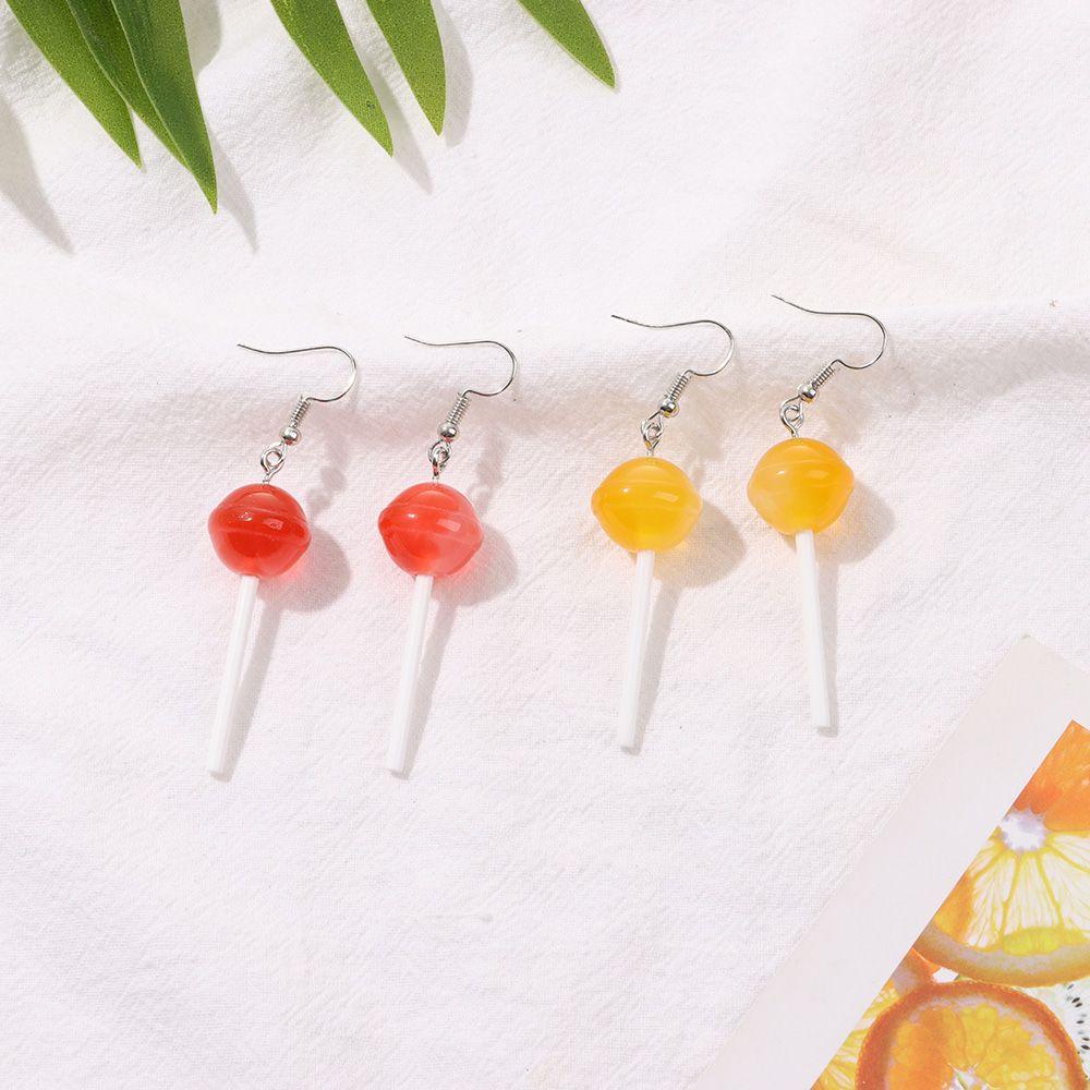 R-flower Lollipop Anting Gadis Manis Permen Gula Handmade Food Earring